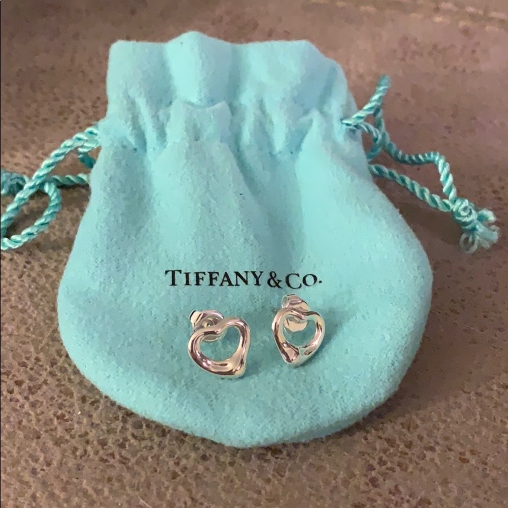 NEVER worn Tiffany Open Heart earrings